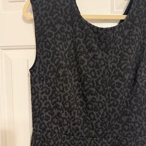 LOFT Black Leopard Print Dress
